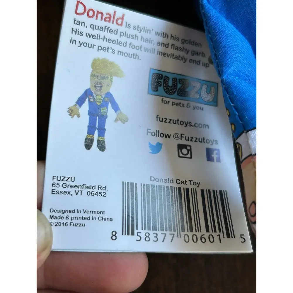 New Fuzzu Donald Trump Political Parody Small Cat Toy